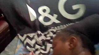 Ebony amateur homemade with creamy and juicy features