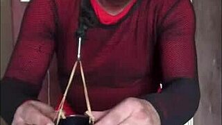 Sissy Crossdresser Swallows Piss