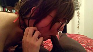 Latina shemale Cdzinha sucks African cock in oral scene