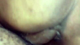 Ebony amateur homemade with creamy and juicy features