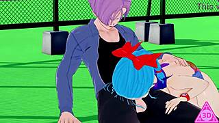 Does Bulma blowjob Trunks' monster cock in Dragon Ball uncensored?