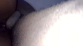 Fucking my ebony girl bent over with big black cock