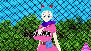 Does Bulma blowjob Trunks' monster cock in Dragon Ball uncensored?