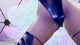 Blonde Chung Ha Dances Sexily in Stockings and Cosplay as KDA Ahri in Uncensored Hentai