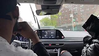 Ebony Teen Rides Big Black Cock for Ride Home