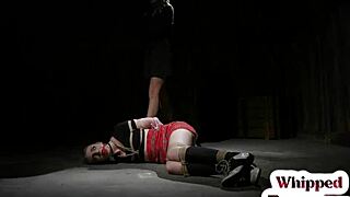 Lezdom Mistress Clamps Trimmed Dyke Pussy and Toys Bound Cunt with Dildo