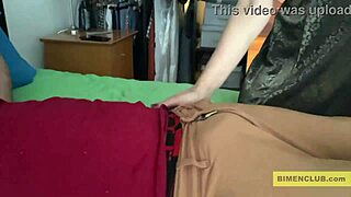 latino man fucks hot milf bride's shaved pussy with muff diving