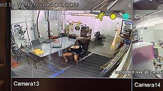 Security caught big titted secretary on camera