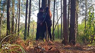 wife feels passionate fucking big black cock in woods interracial cuckold blowjob