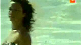 Marisela Santibañez strips bare on a nudist beach