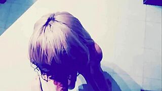 Blonde skinny teen feels intense pleasure in deepthroat blowjobs with lolicream69