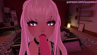 Beautiful Pov Blowjob In Vrchat With Lewd Moaning
