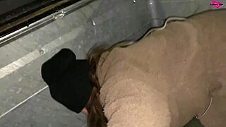 Nasty Street Girl Stripping Naked in Dumpster POV