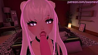 Beautiful Pov Blowjob In Vrchat With Lewd Moaning