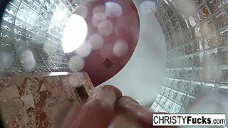 shower fun with christy and ivan 😘