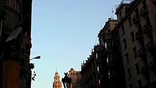 Two black sluts suck huge cock turns