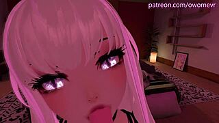 Beautiful Pov Blowjob In Vrchat With Lewd Moaning