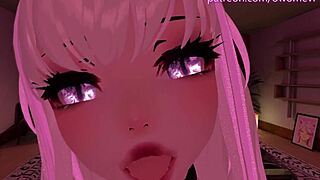 Beautiful Pov Blowjob In Vrchat With Lewd Moaning