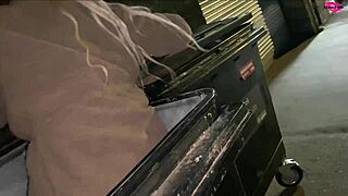 Nasty Street Girl Stripping Naked in Dumpster POV