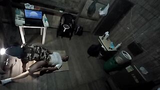 My military stepsister came home horny after months away. We ended up screwing hard on the floor.