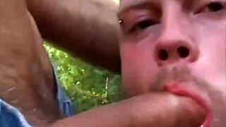 On a public street: big cock gets public blow job