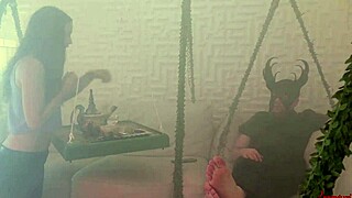 Are you ready to watch this bound redhead ride my hard cock in rough domination?