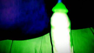 The latina teen reaches an out-of-this-world orgasm using her dildo with her ebony lesbian partner