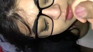 mami is taking a huge facial in this video