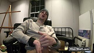Flint Wolf hints at sucking his big cock in homemade bisexual scene