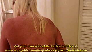 French blonde milf ms paris rose subtly spreads her hairless pussy for masturbation