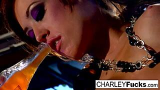 charlie explores slippery wet pleasures with sexy brunette capri in an intimate oral session