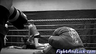 European babes sixtynine after wrestling