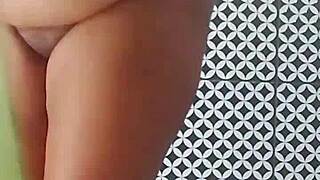 I watch ebony milf housewife with big tits and ass washing bathroom naked