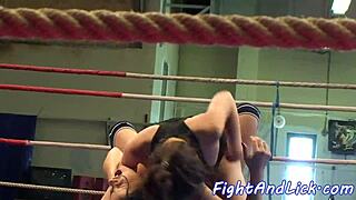 eurobabe chats with opponent during wrestling match