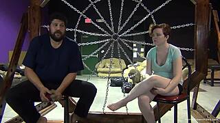 Can this busty redhead handle being tied and teased?