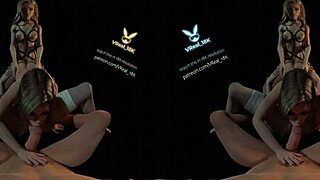 Intriguing spitroast orgy with stockings and reverse gangbang in 3D