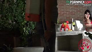 The gardener works hard in the yard