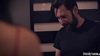 Big Tit Brunette Deepthroats Old Man's Secret