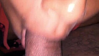 Latina amateur sucks dick to delicious hand cum finish