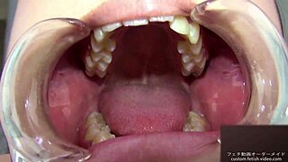 Facial cumshot with saliva