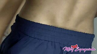 The young employee pleases the boss while he watches her sweep, leading to a creampie with his monster cock.