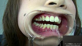 teeth fetish with wet tongue play