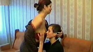 Hornystate mom and stepson go at it messily naked