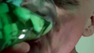 Duk and David mix cum and pee in glass for a wild taste!