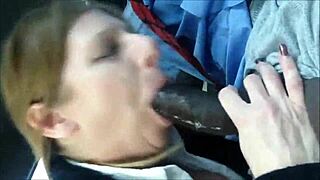 Horny Mature Amateur Sucks Big Black Cock, Swallows