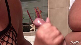 Bathroom Cleaning Turns Into Cock Sucking Surprise