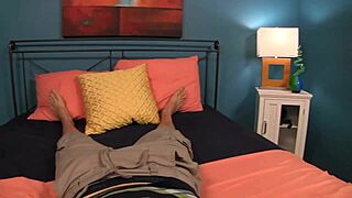 Petite redhead Cici Rhodes gives taboo handjob to step-brother in POV view