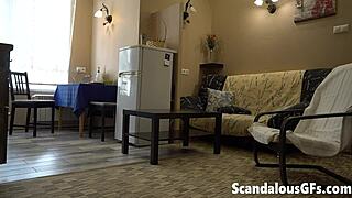 Slut sucks mature cock then fucks it hard