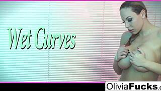 Blonde MILF Olivia Teases Big Tits and Ass in Shower