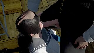 うっ、巨乳の女子大生が教授のチンポを吸ってる、単位通して！